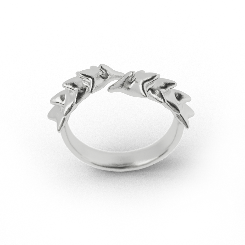Spiky Mars silver ring art jewellery by Wundervenus